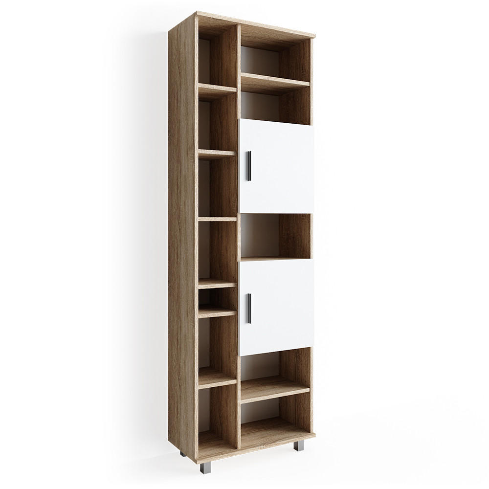BADSCHRANK Ilias Sonoma 60 x 190 cm - Braun/Sonoma Eiche, Holzwerkstoff (60/190/30cm) - Vicco