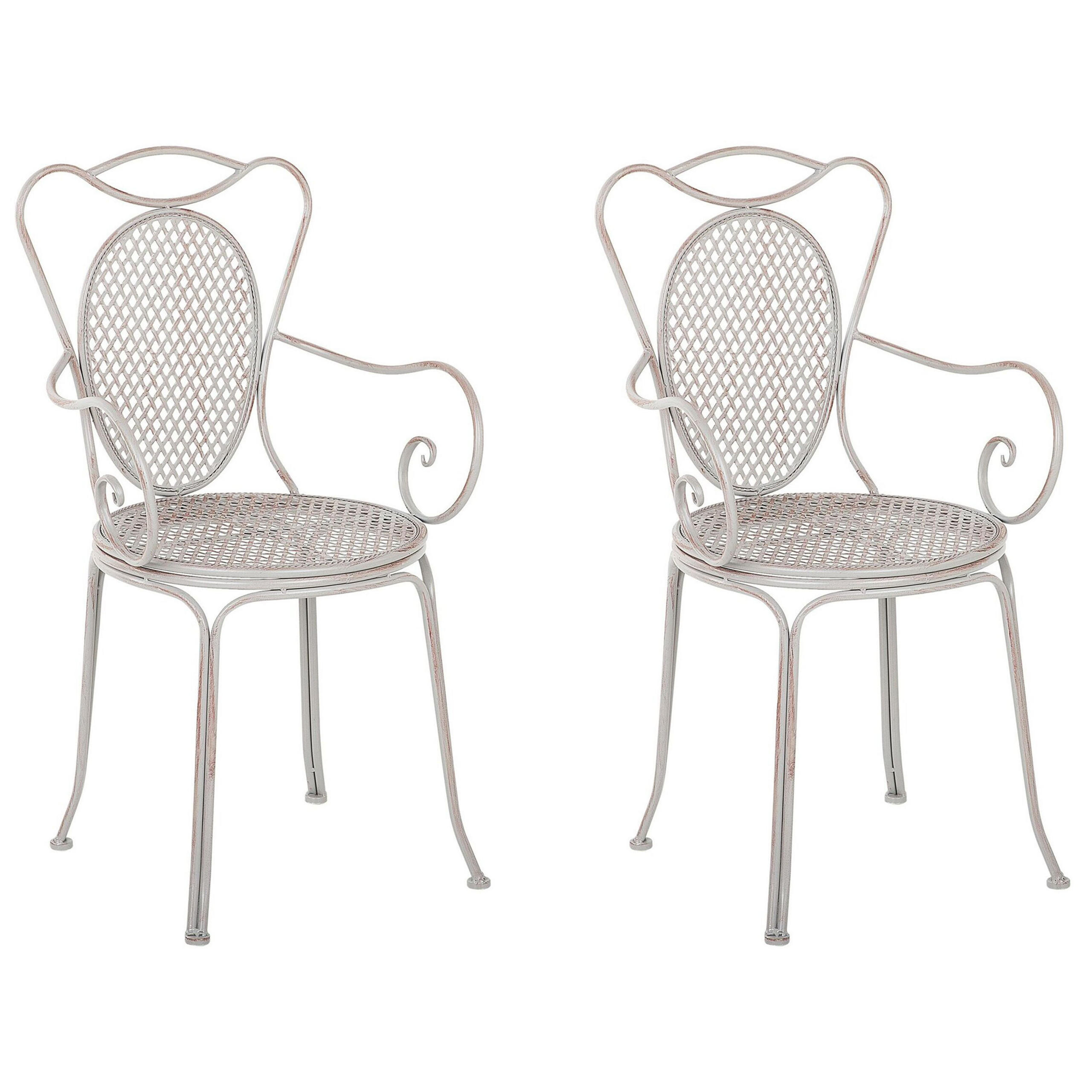 VRTNA STOLICA set od 2 metal svijetlosivi Cilento - svijetlo siva, metal (42/94/43cm) - Beliani