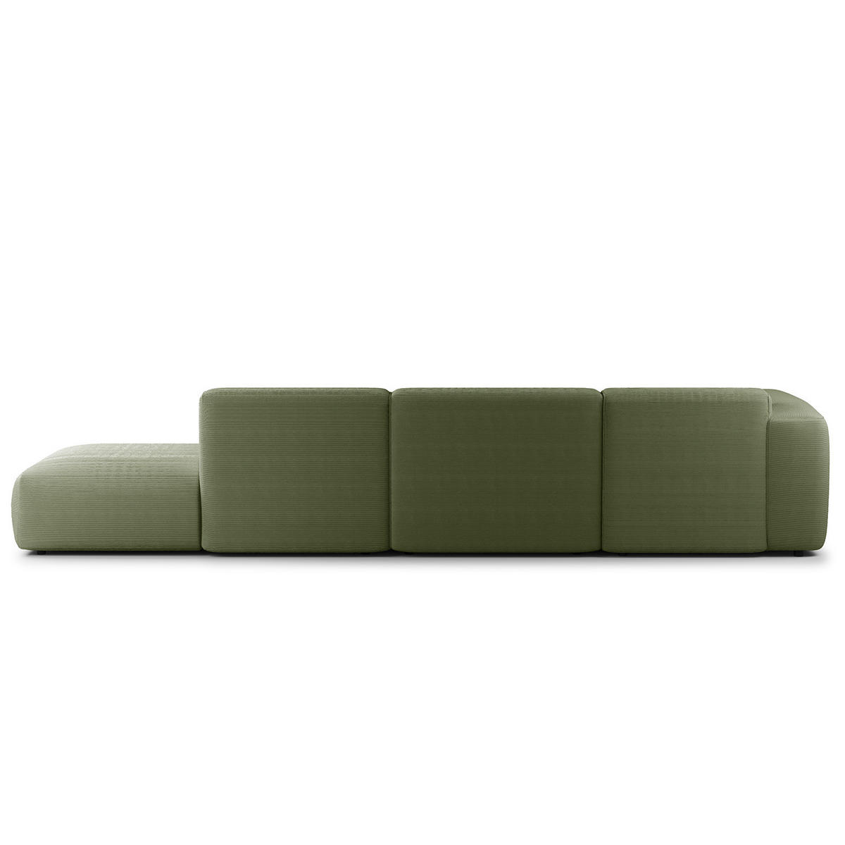 ECKSOFA mit Chaiselongue - Dunkelgrün/Schwarz, Kunststoff/Textil (290/173cm) - home24