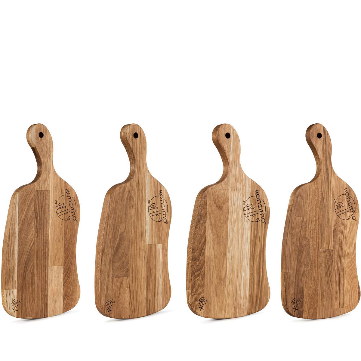 SCHNEIDEBRETT Holz Eiche geölt LIVO 4-tlg - Eichefarben, Holz (16/33cm) - KONSIMO®