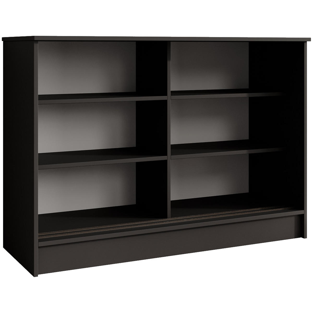 KOMMODE Mirela mit 2 Schiebetüren 100 cm, Schwarz - Schwarz, Holzwerkstoff (101/85/43.5cm) - Beautysofa