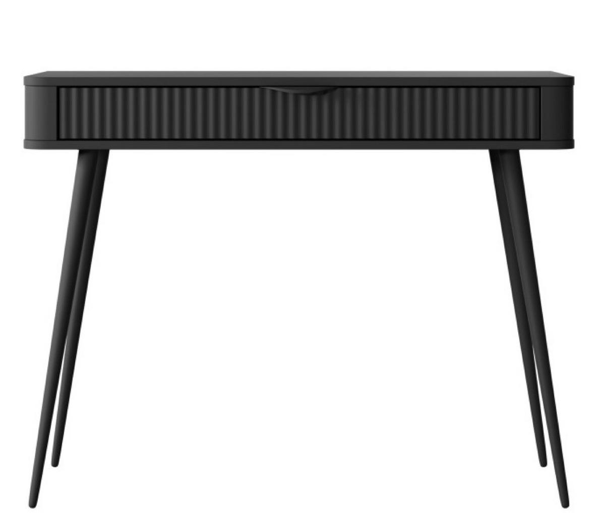 SCHMINKTISCH Schwarz Lena 100.2x38 cm Mit Metallgestell - Schwarz, Holzwerkstoff (1/100/78cm) - Sepro Meble