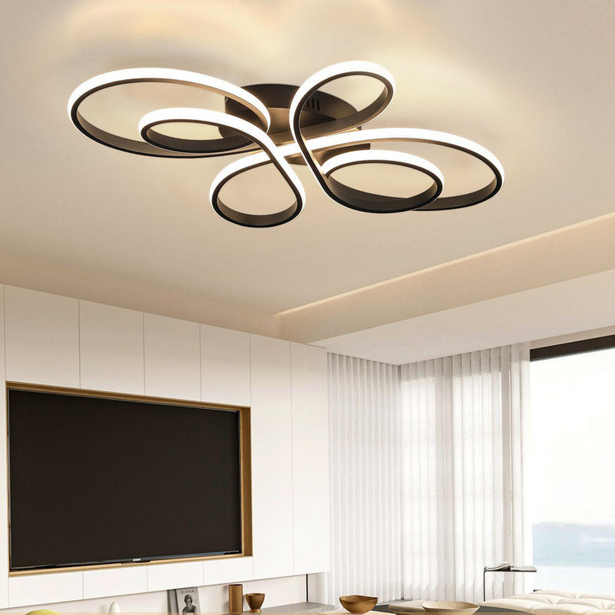 LED-DECKENLEUCHTE Alaric 80/50/8.5 cm - Schwarz, Metall (80/50/8.5cm) - ZMH
