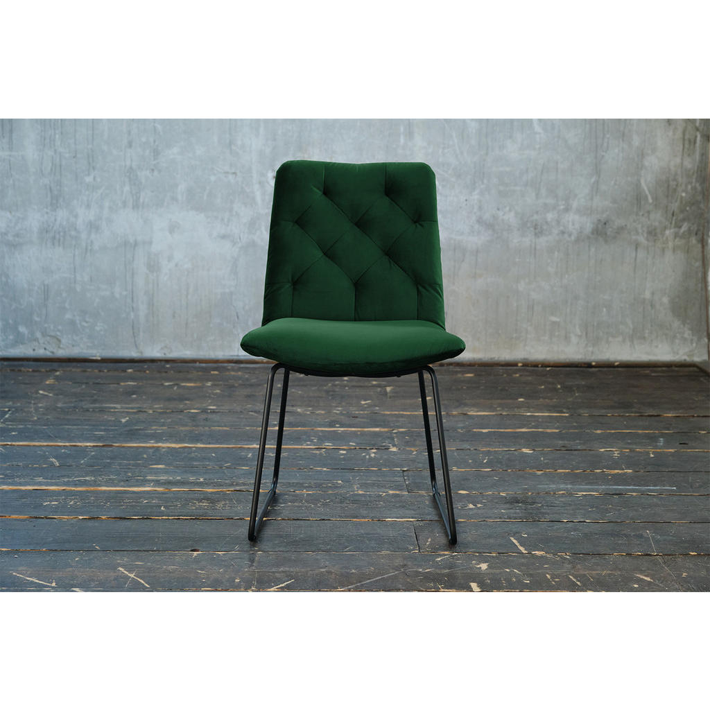Thumbnail - Kawola Stuhl, Smaragdgrün, Textil, 52x87x66 cm, Esszimmer, Stühle, Esszimmerstühle