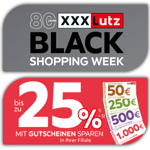  Black Shopping Week - Bis zu 25% mit Gutscheinen sparen in Ihrer Filiale