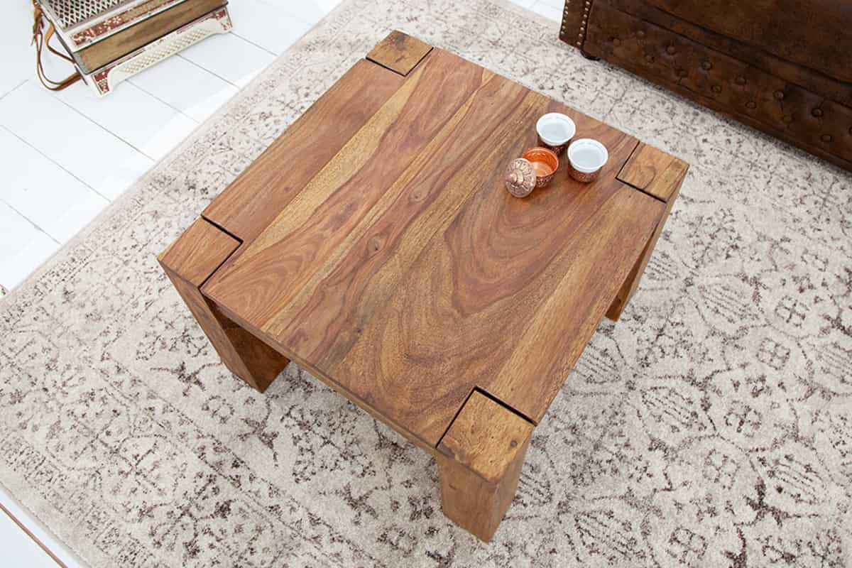 COUCHTISCH MAKASSAR Sheesham rechteckig Natur 60cm - Goldfarben/Braun, Holz (60/60/40cm) - riess-ambiente