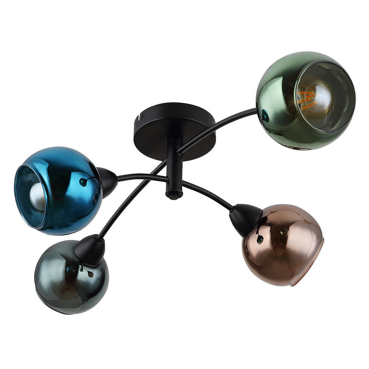 LED DECKENLEUCHTE Glas Petrol Bunt - Multicolor, Glas (76/50/24cm) - Globo Lighting
