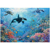 FOTOTAPETE Ozean Korallenriff Blau 400x280 cm - Multicolor, Papier (400/280cm) - Wallarena