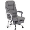CHEFSESSEL Echtleder Grau - Chromfarben/Grau, Leder/Metall (69/118/64cm) - CLP