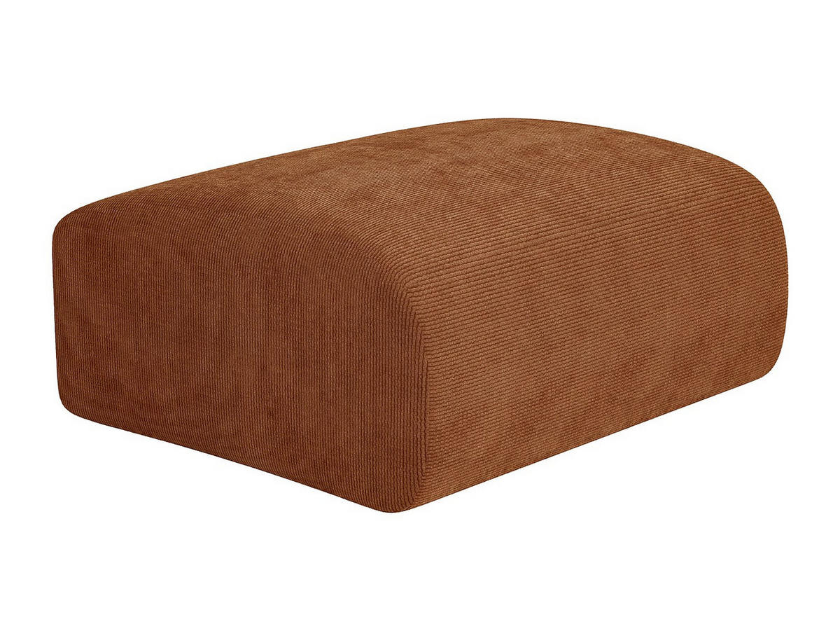 SITZHOCKER - 1 Person - samt - terracotta Pogni - Terracotta, Kunststoff/Textil (75/45/75cm) - Vente-Unique