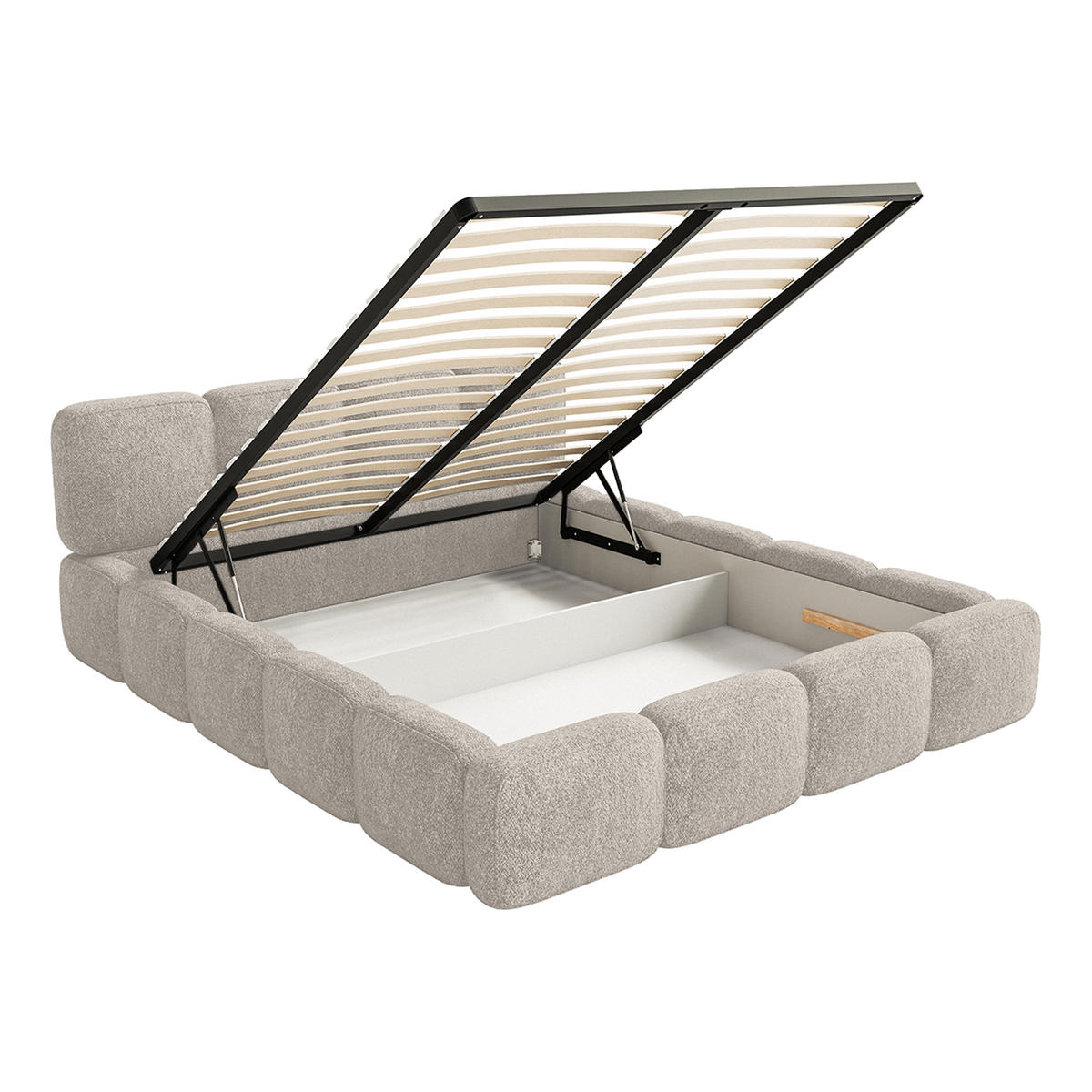 POLSTERBETT BALMONTE 140x200 cm, Beige - Beige, Textil (200/140cm) - Fedve