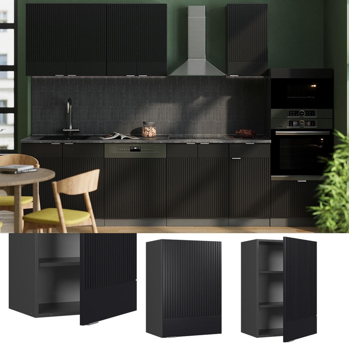 DULAP DE PERETE Fame-Line dungi negre 50 cm - antracit/negru, compozit lemnos (50/72/34.1cm) - Vicco