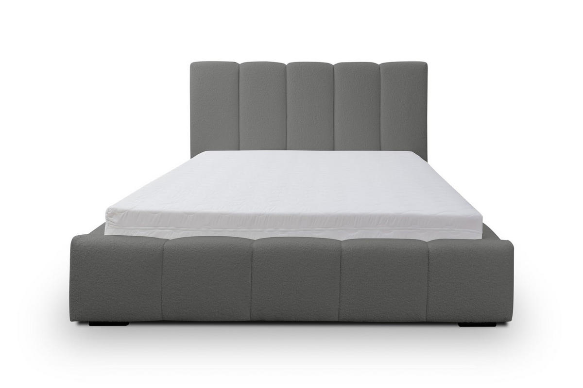 POLSTERBETT MARCO mit Bettkasten Boucle (Grau, 160 x 200 cm) - Grau, Holzwerkstoff (160/200cm) - VENASI MÖBEL