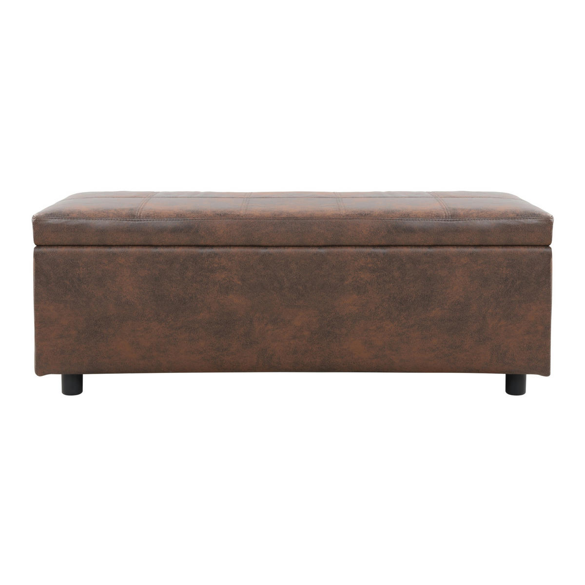 TRUHENBANK Bukit - Braun, Holz/Kunststoff (118/43/37cm) - [en.casa]