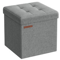 SITZHOCKER Monica - Hellgrau, Textil (30/30/30cm) - SONGMICS