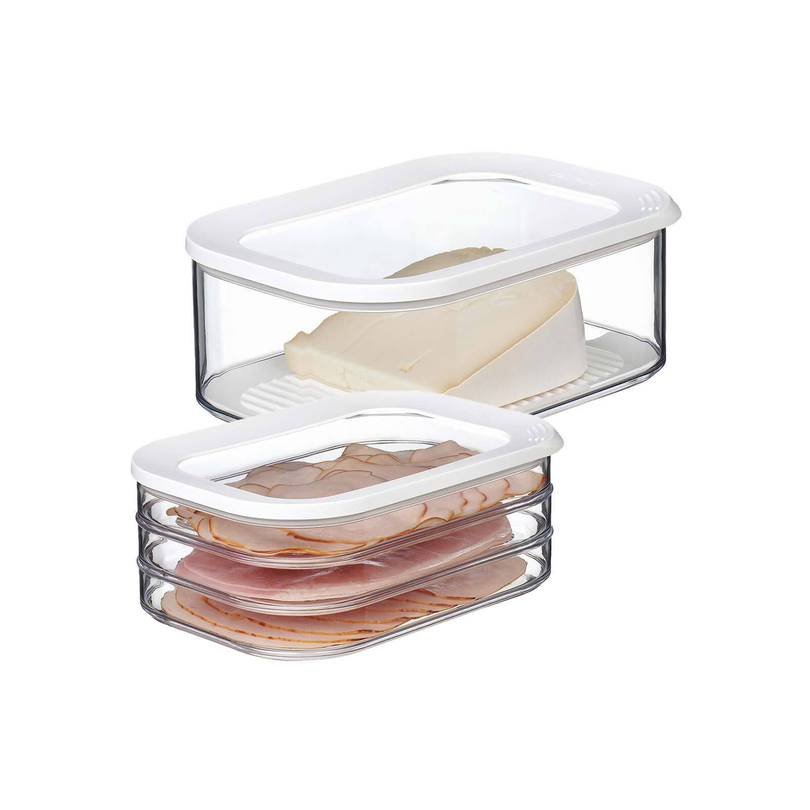 FRISCHHALTEDOSEN WURST UND KÄSE Modula weiß 2er Set - Weiß, Kunststoff (1/1/1cm) - Mepal