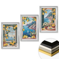 WANDBILDER 3er Set - 40x60 cm Silberner Rahmen - Meerblick, italienische Zitronen - Silberfarben, Kunststoff (40/60cm) - ArtPrintCave