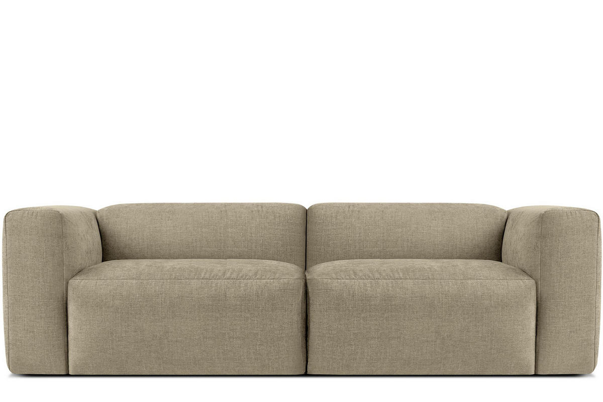 2,5-SITZER-MODULSOFA BUFFO mit extrem weicher und bequemer Sitzfläche, Gewebestoff, sandfarben - Sandfarben, Textil (250/73/96cm) - KONSIMO®