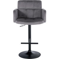 BARHOCKER 2er Set Sutun Samt Dunkelgrau Schwarz - Dunkelgrau, Textil/Metall (60/93/56cm) - DELUKE