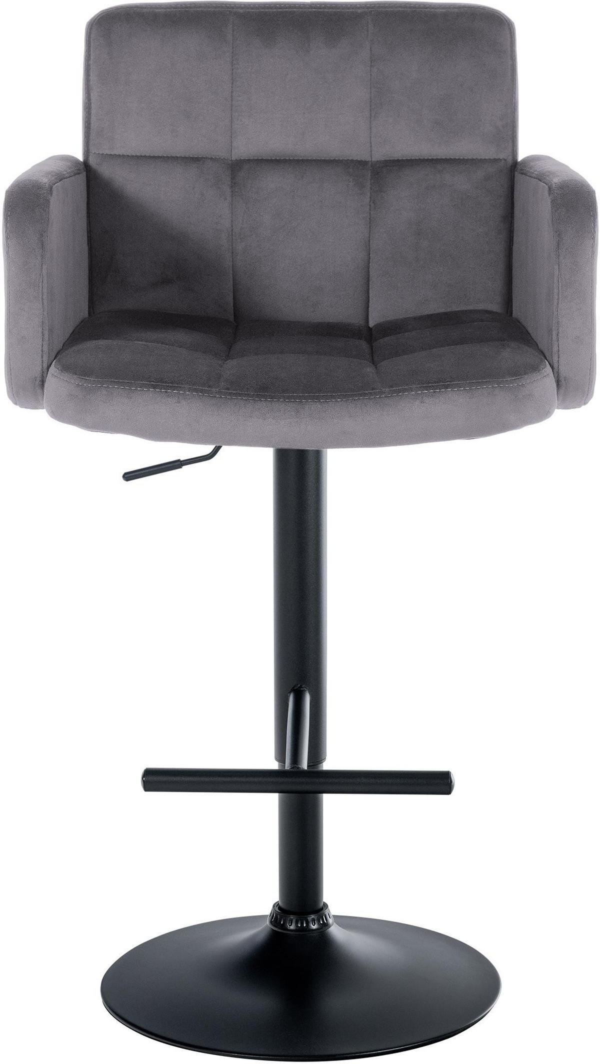 BARHOCKER 2er Set Sutun Samt Dunkelgrau Schwarz - Dunkelgrau, Textil/Metall (60/93/56cm) - DELUKE