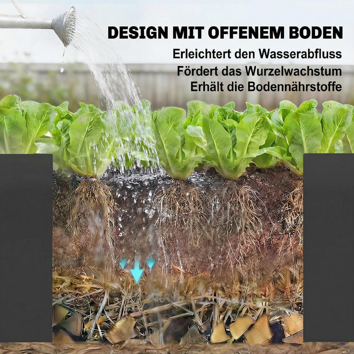 METALL-HOCHBEET Verzinkter Stahl Schwarz - Schwarz, Metall (150/55/150cm) - Outsunny