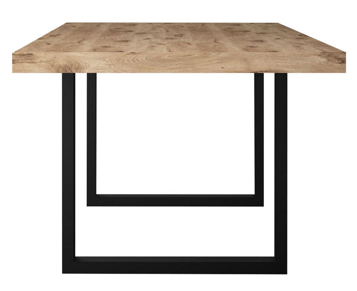 ESSTISCH Elgin 3 210x80x100 Metall+Holzwerkstoff Schwarz/Viking Oak - Eichefarben/Schwarz, Holzwerkstoff (210/100/80cm) - 58aufmkessel