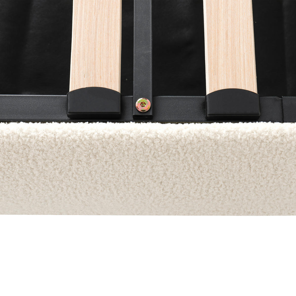 POLSTERBETT 140/190 cm in Beige Bouclé mit Bettkasten - Beige, Holzwerkstoff/Textil (140/190cm) - WISHDOR