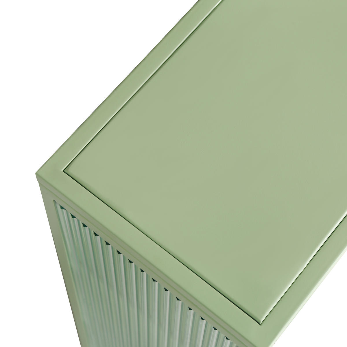 KÜCHENOBERSCHRANK 70x23x60 cm Grün aus Eisen & gehärtetem Glas mit 2 Türen & 3 Ablagen - Grün, Glas (70/60/23cm) - Modfu