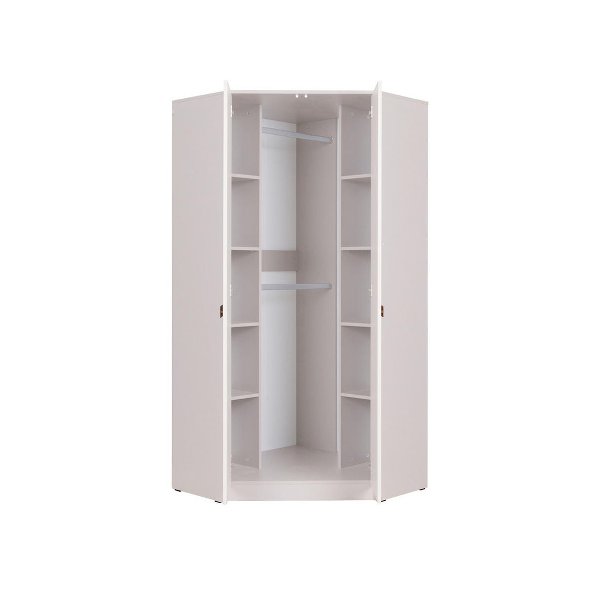 ECKKLEIDERSCHRANK REGAL GRANT SET 15/B WEIß 143/195/91 - Weiß, Holzwerkstoff/Kunststoff (143/195/91cm) - Marmex Möbel