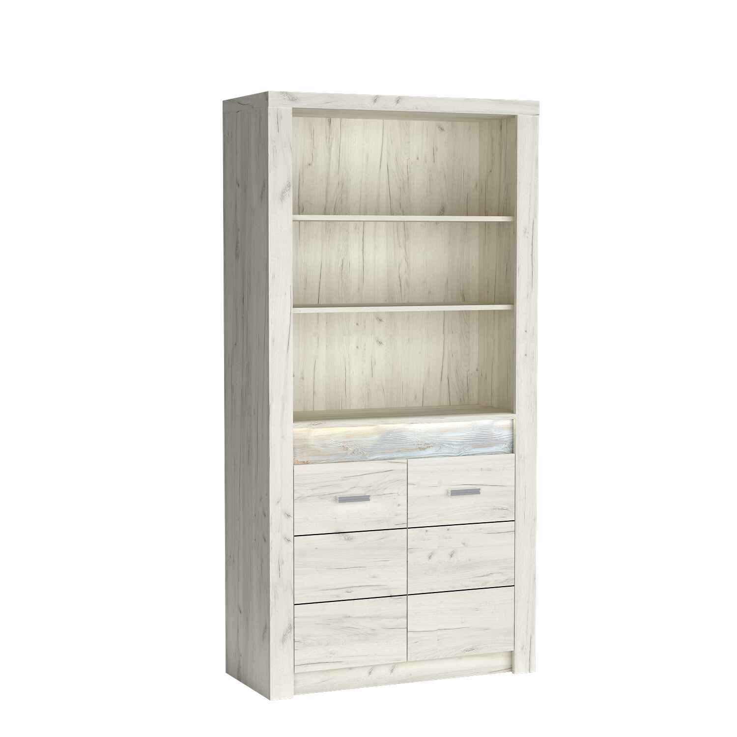 BÜCHERREGALE ZERI 96 / 192 / 42 cm Eiche Bianco - Eiche Bianco, Holzwerkstoff (96/192/42cm) - MASSENO