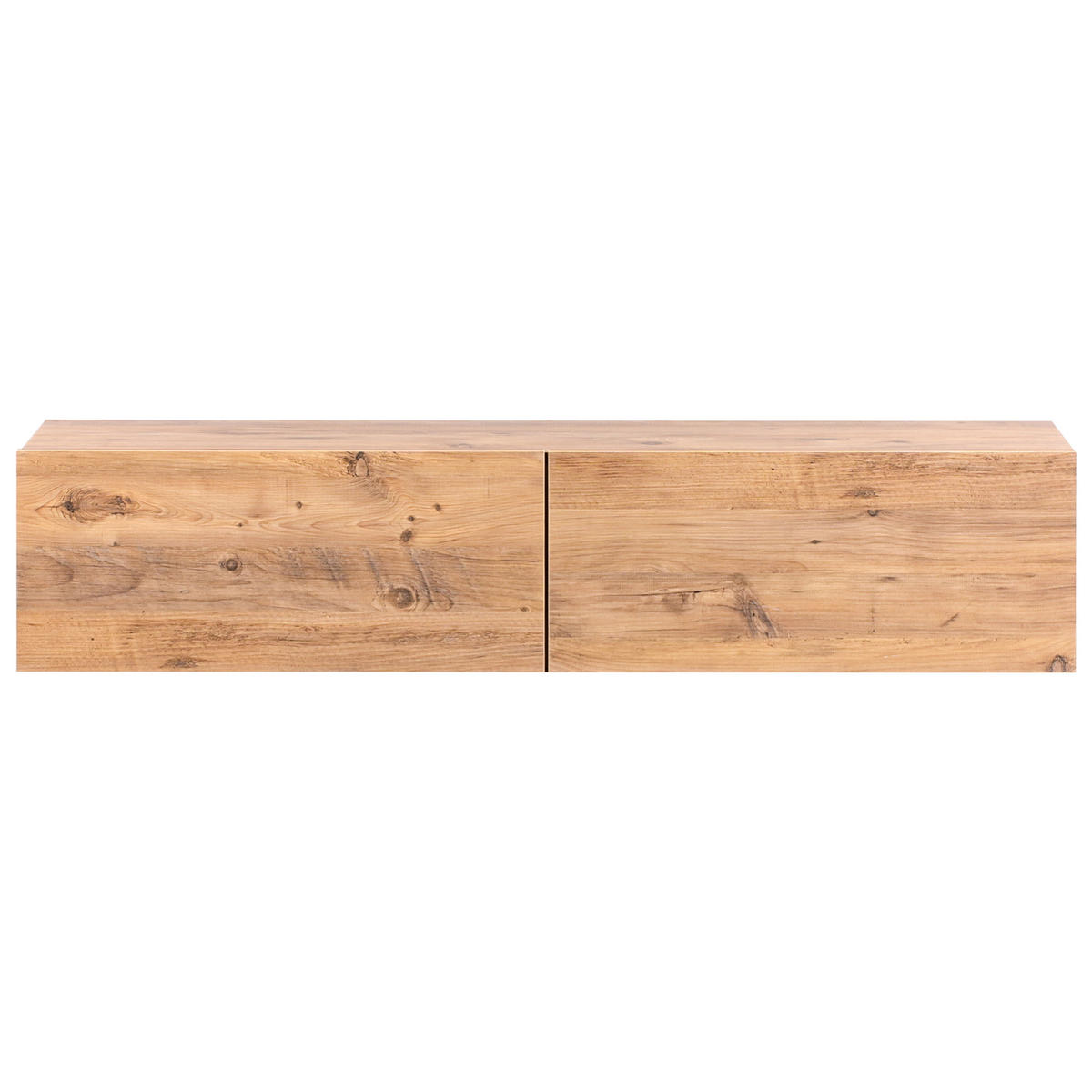WANDMONTIERTER-TV-SCHRANK Braun Gladstone - Braun, Holzwerkstoff (140/30/32cm) - Beliani