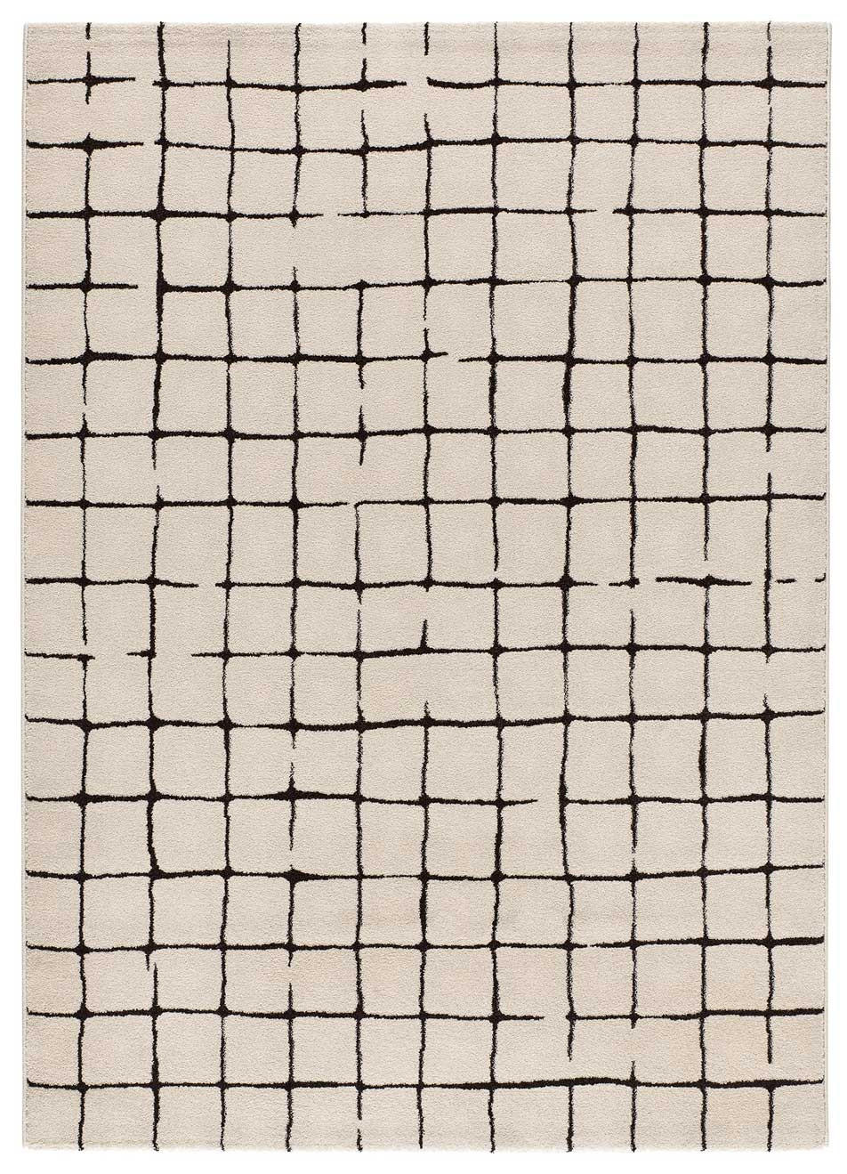 WEBTEPPICH Schwarz und Weiß Retro 133/190 cm - Schwarz/Weiß, Naturmaterialien/Textil (133/190cm) - Atticgo