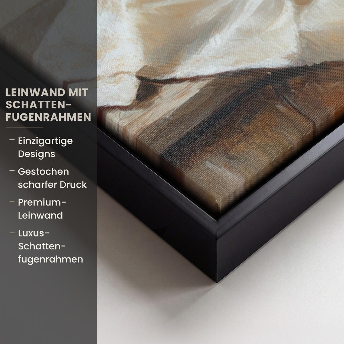 LEINWAND Bilder mit Rahmen - Töpfe - Kräuter - Holz - 100x70 - Terracotta, Textil (100/70cm) - MuchoWow