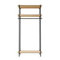 REGALSYSTEM mit Kleiderschrank 185x85x35 - Eiche San Remo, Metall (85/185/35cm) - AR Shelving