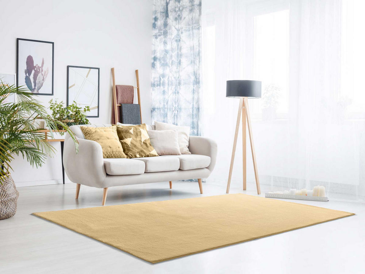 WEBTEPPICH waschbar Senf Loft 60/120 cm - Dunkelgelb, Textil (60/120cm) - Atticgo