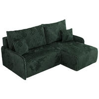 ECKSCHLAFSOFA ARPA L Grün Cord - rechts - Schwarz/Grün, Kunststoff/Textil (150/198cm) - MKS