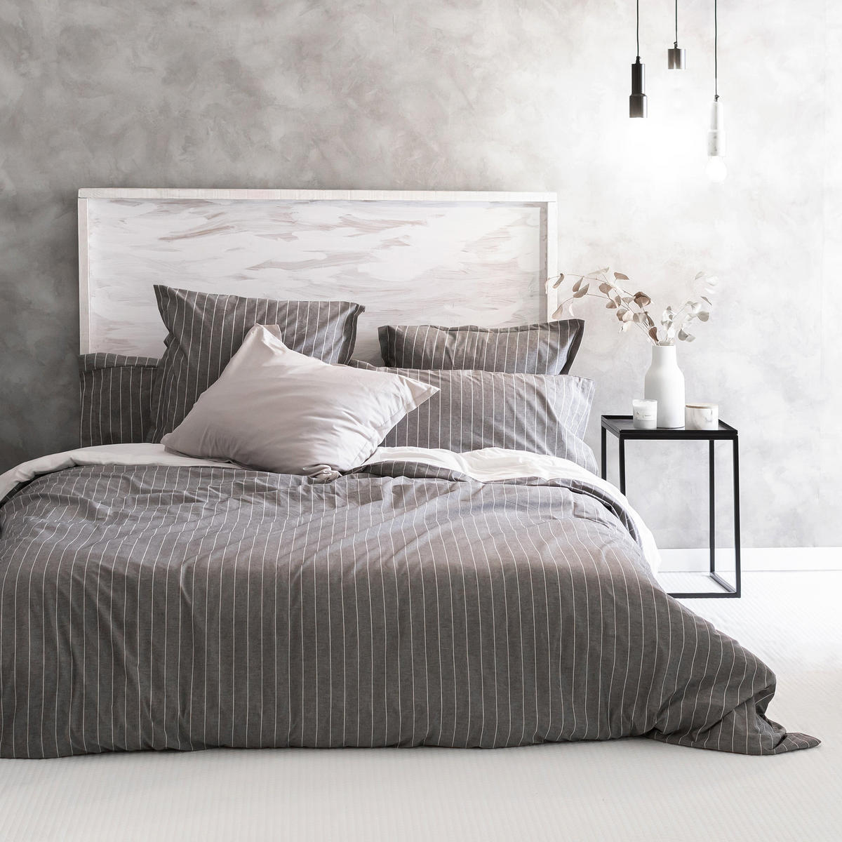 BETTBEZUG oxford 155x220 cm (komfortgrösse) grau - Grau, Textil (155/220cm) - Happy Friday