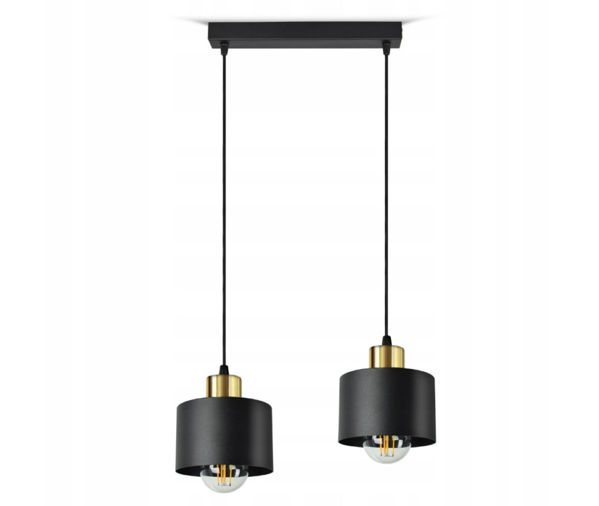 kiki design Pendelleuchte Schwarz, Gold 35x80x12 cm