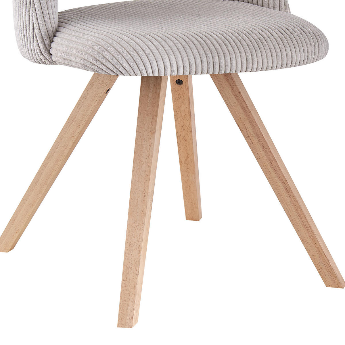 STUHL MARY Grau 2 Stück - Grau, Eichenholz/Textil (53/81/59cm) - B&D Home