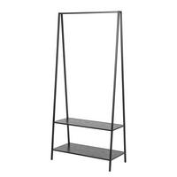 GARDEROBE - Eichefarben/Schwarz, Holzwerkstoff/Metall (77/165/37cm) - home24