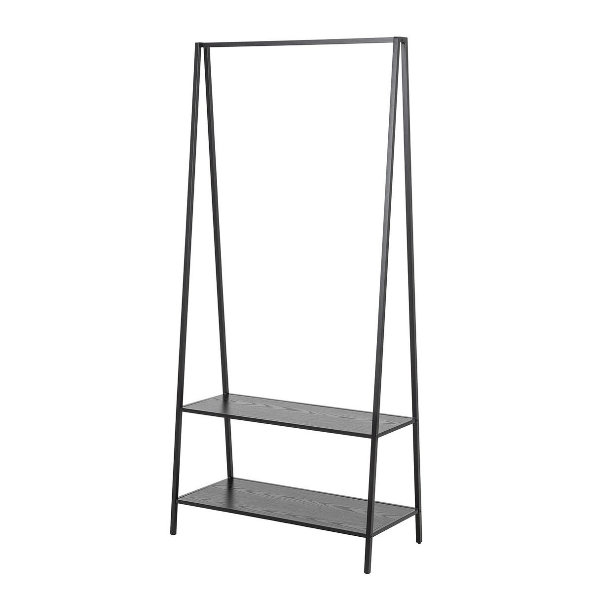 GARDEROBE - Eichefarben/Schwarz, Holzwerkstoff/Metall (77/165/37cm) - home24