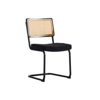 SCHWINGSTUHL DE-36881 2er-Set mit Rattan-Rückenlehne und Chenille-Sitz Schwarz - Schwarz, Metall (58/86/46cm) - ComfortXL