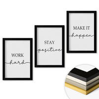 WANDBILDER 3er-Set - 20x30 cm Schwarzer Rahmen - Minimalistische Motivationsinschriften - Schwarz, Kunststoff (20/30cm) - ArtPrintCave