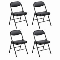 KLAPPSTUHL 4er-Set gepolstert Stahl Schwarz - Schwarz, Metall (46/81.5/47cm) - Meubliv
