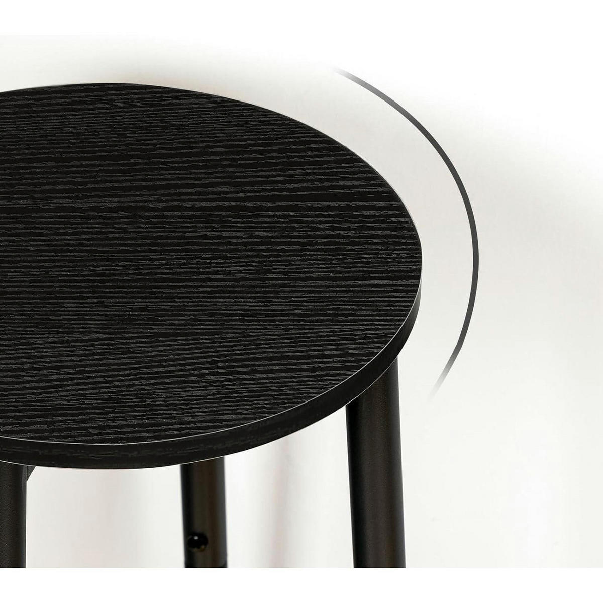 BARHOCKER 2er-Set Schwarz 64 cm - Schwarz, Holzwerkstoff (40/63/28cm)