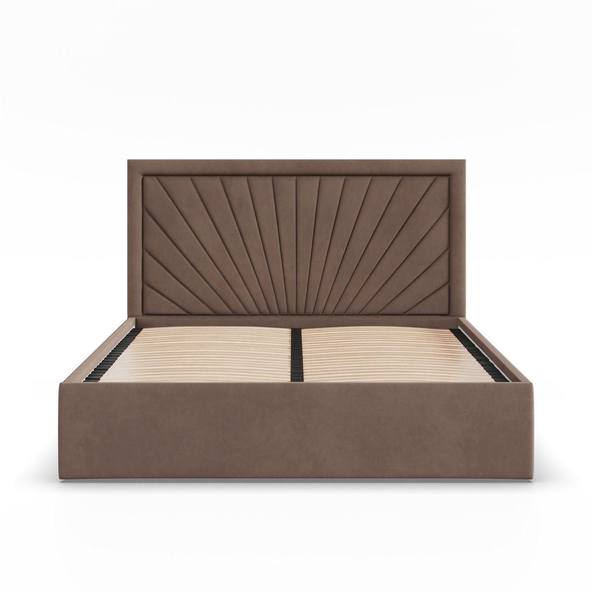 POLSTERBETT MIT KOPFTEIL 180x200 ohne Bettkasten VASTO, Braun - Braun, Textil (180/200cm) - Mebligo
