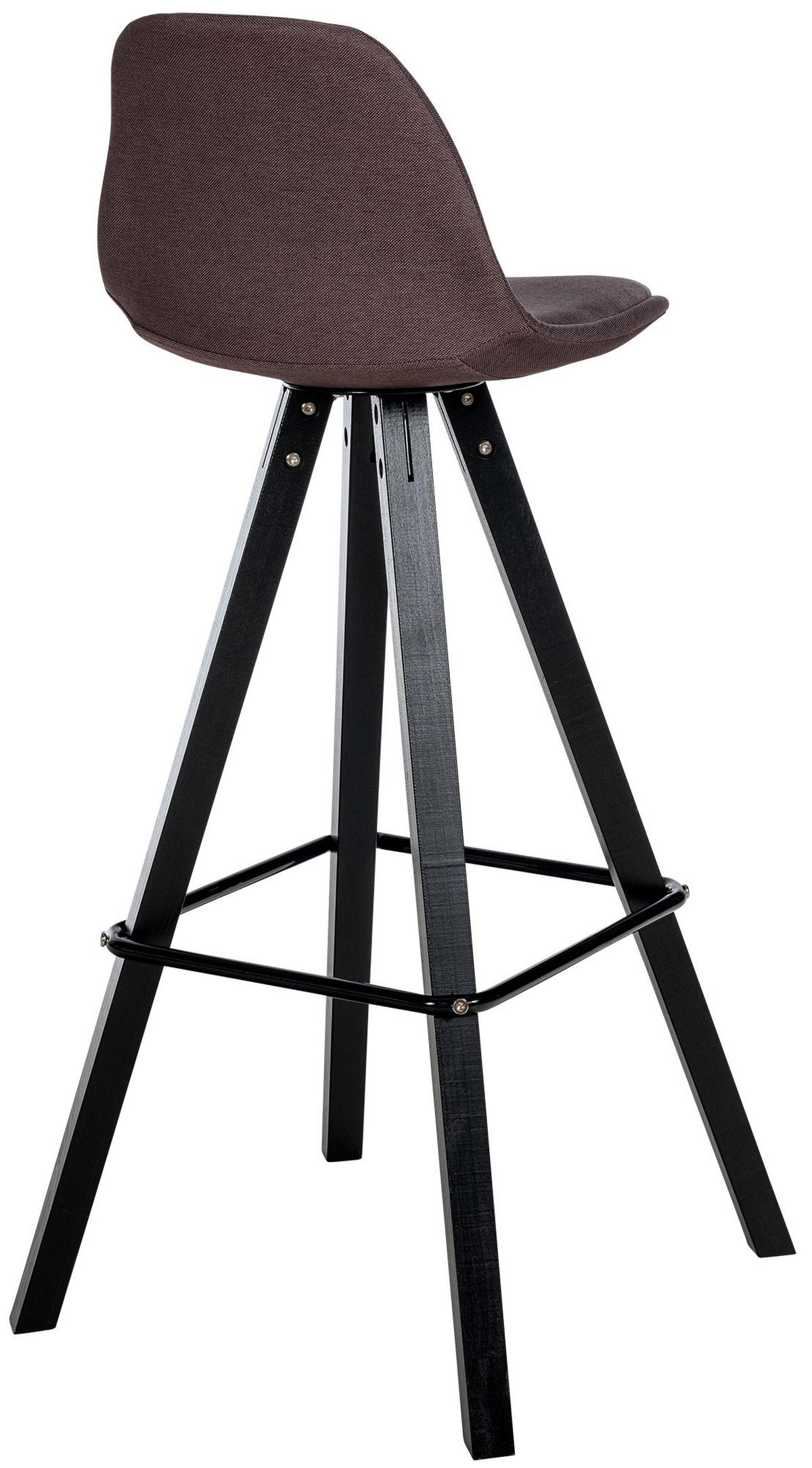 BARHOCKER PALMA Braun Stoff Schwarz - Braun, Holz/Textil (38/99/44cm) - DELUKE