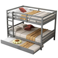 ETAGENBETT aus Kiefernholz und MDF 140x200 cm Grau mit Ausziehbett und Treppe - Grau, Holzwerkstoff (140/200cm) - IVMEU