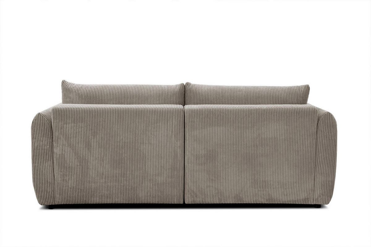 ECKSOFA TAUER 3-Sitzer, taupe - Taupe/Schwarz, Holzwerkstoff/Kunststoff (206/173cm) - Courtois Laville