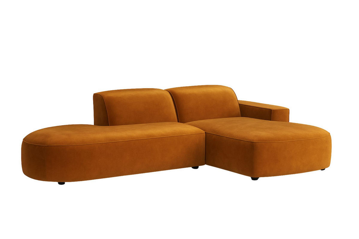 ECKSOFA Cursal Atelier, Stoff Salvador, Braun, Rechts - Braun, Holz (284/166cm) - Kaiser Möbel